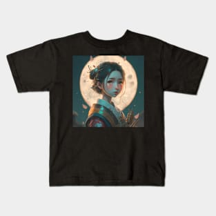 Japanese moon girl Kids T-Shirt